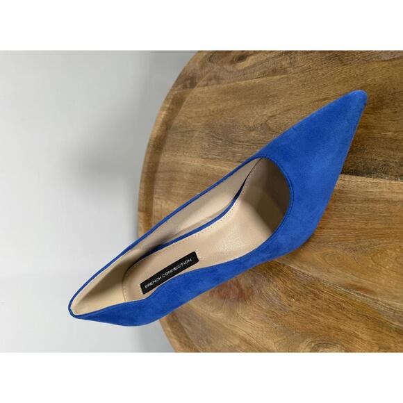 French Connection Royal Blue Suede Pointed Toe Heels Pumps Women’s US 10 NWB - Picture 9 of 11